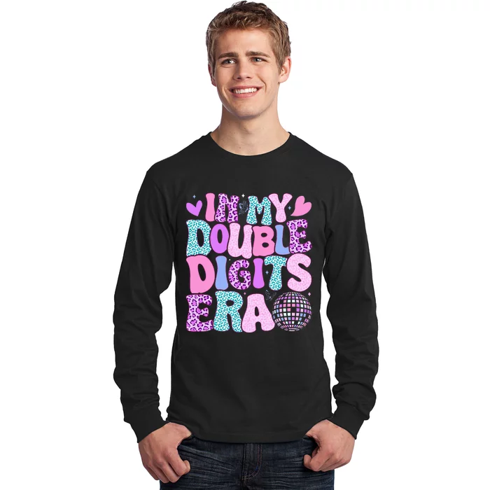 In My Double Digits Era Retro 10 Year Old 10th Birthday Girl Long Sleeve Shirt