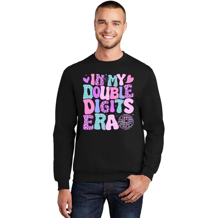 In My Double Digits Era Retro 10 Year Old 10th Birthday Girl Tall Sweatshirt