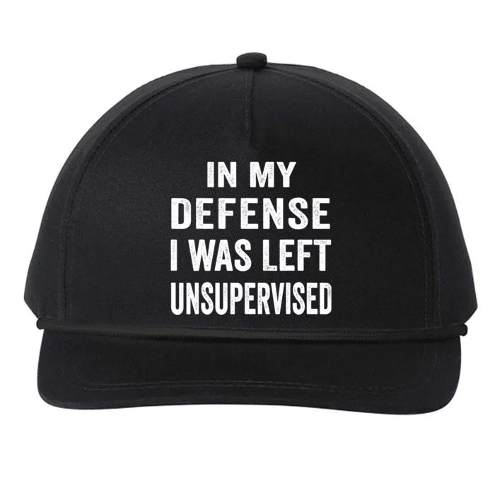 In my defense I was left unsupervised Cool Funny tee Snapback Five-Panel Rope Hat