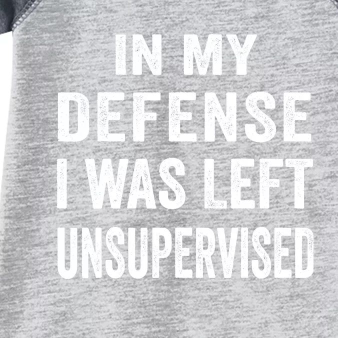 In my defense I was left unsupervised Cool Funny tee Infant Baby Jersey Bodysuit