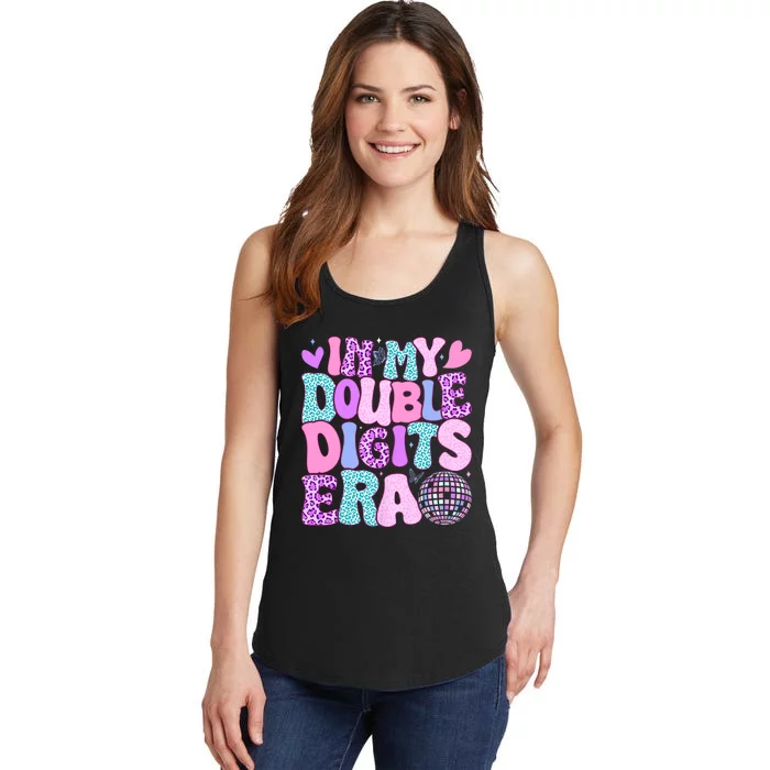 In My Double Digits Era Retro 10 Year Old 10th Birthday Girl Ladies Essential Tank