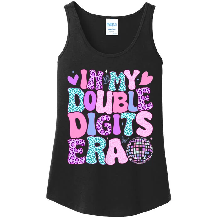 In My Double Digits Era Retro 10 Year Old 10th Birthday Girl Ladies Essential Tank