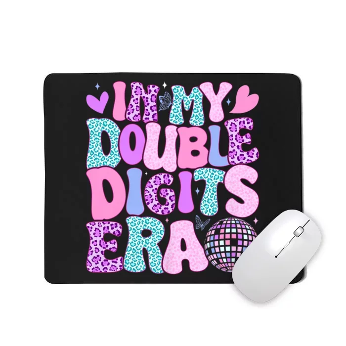 In My Double Digits Era Retro 10 Year Old 10th Birthday Girl Mousepad