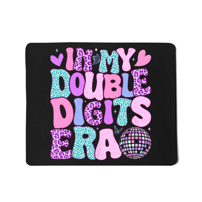 In My Double Digits Era Retro 10 Year Old 10th Birthday Girl Mousepad