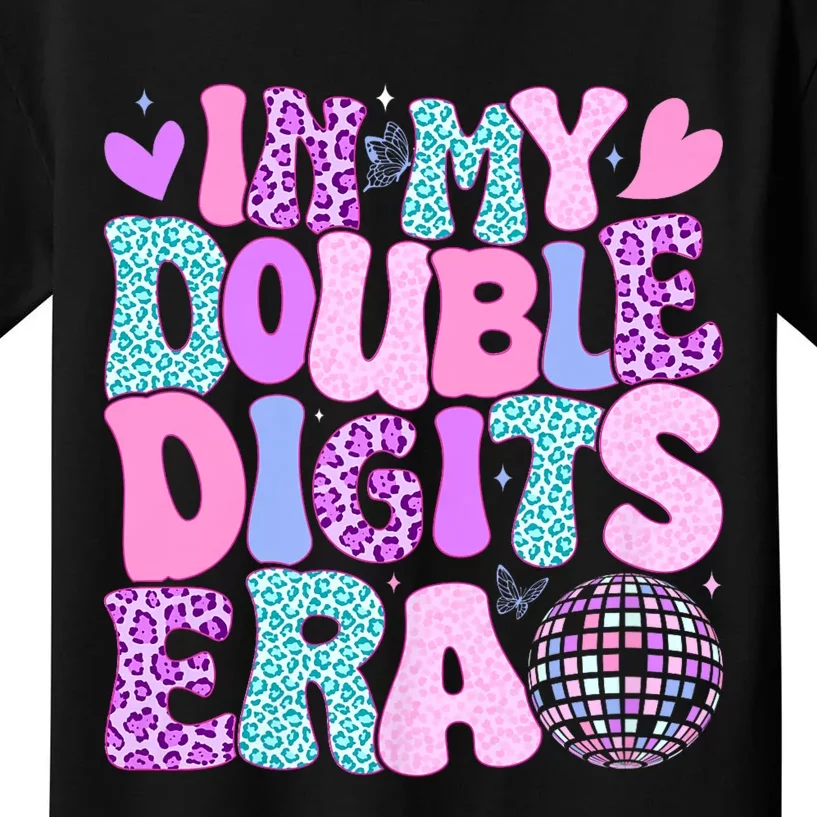 In My Double Digits Era Retro 10 Year Old 10th Birthday Girl Kids T-Shirt