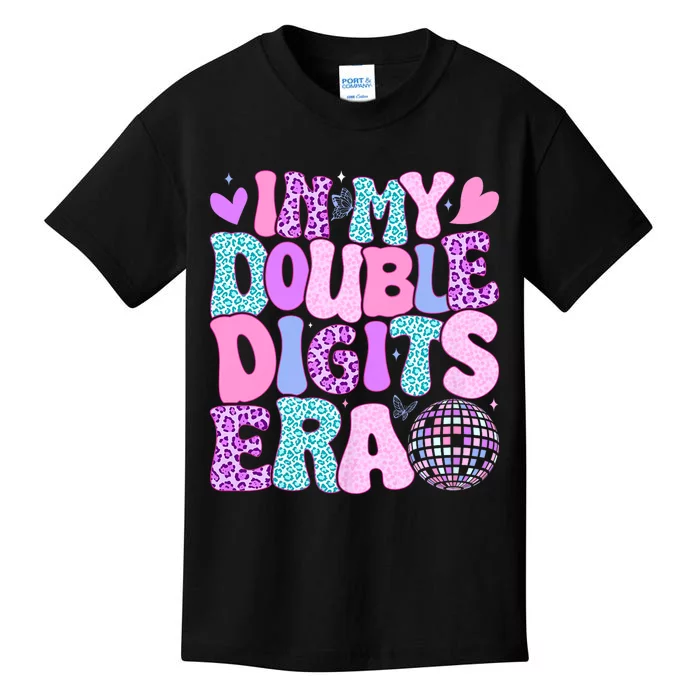 In My Double Digits Era Retro 10 Year Old 10th Birthday Girl Kids T-Shirt