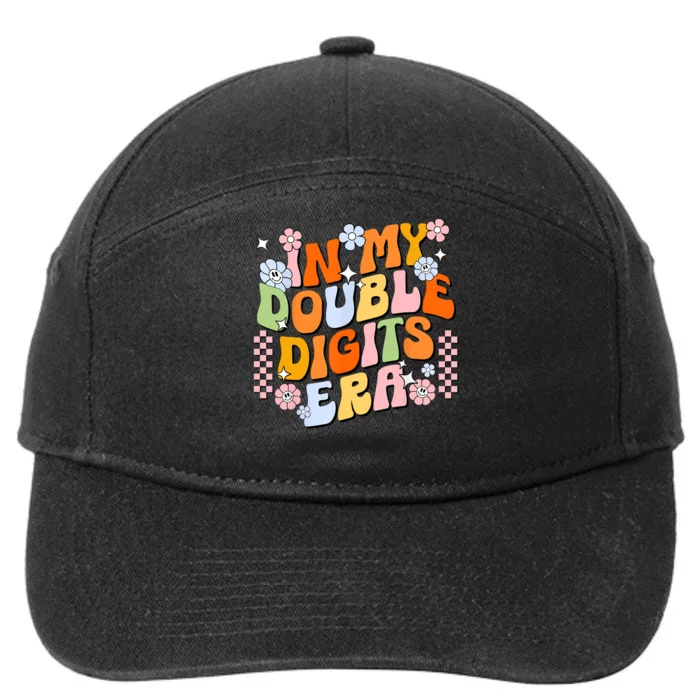 In My Double Digits Era Retro 10 Year Old 10th Birthday Girl 7-Panel Snapback Hat