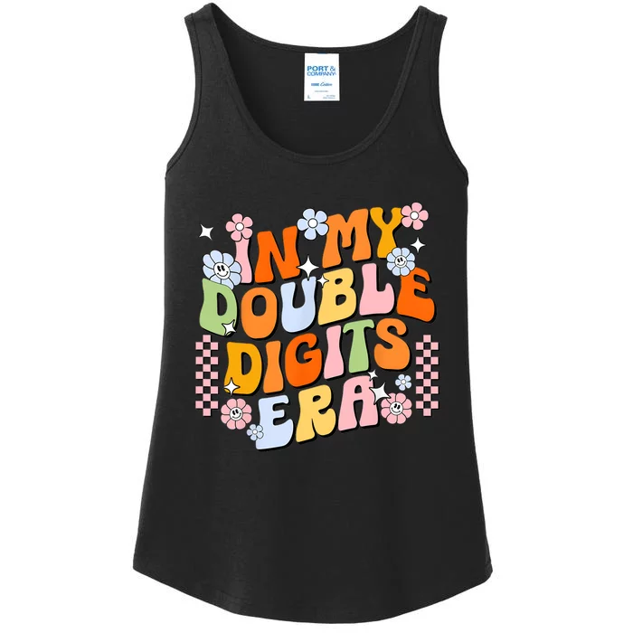 In My Double Digits Era Retro 10 Year Old 10th Birthday Girl Ladies Essential Tank