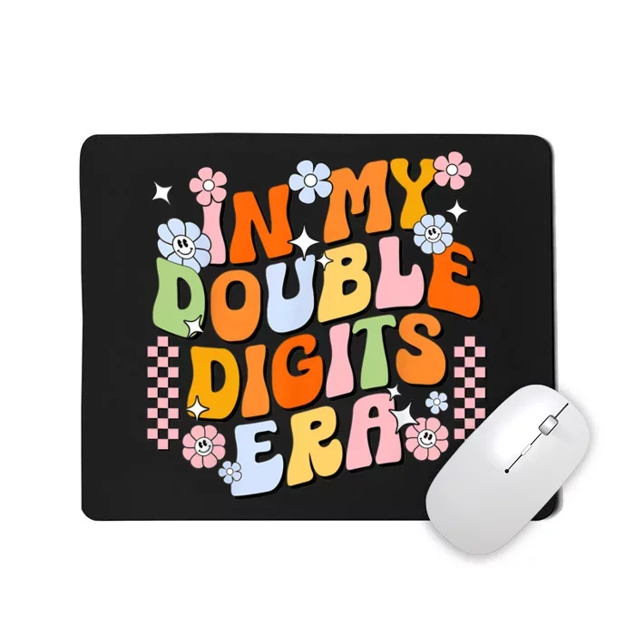 In My Double Digits Era Retro 10 Year Old 10th Birthday Girl Mousepad