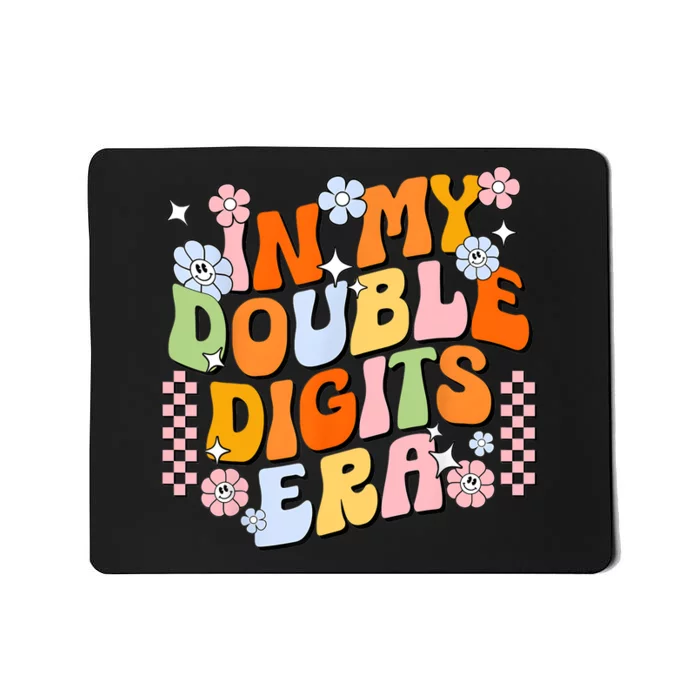 In My Double Digits Era Retro 10 Year Old 10th Birthday Girl Mousepad