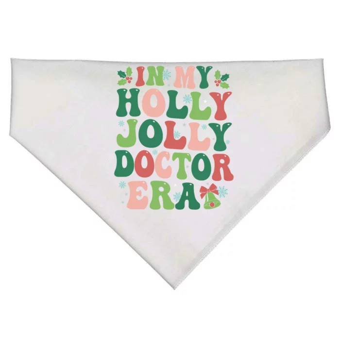 In My Doctor Era Christmas Party Season Pjm Occupation Gift USA-Made Doggie Bandana