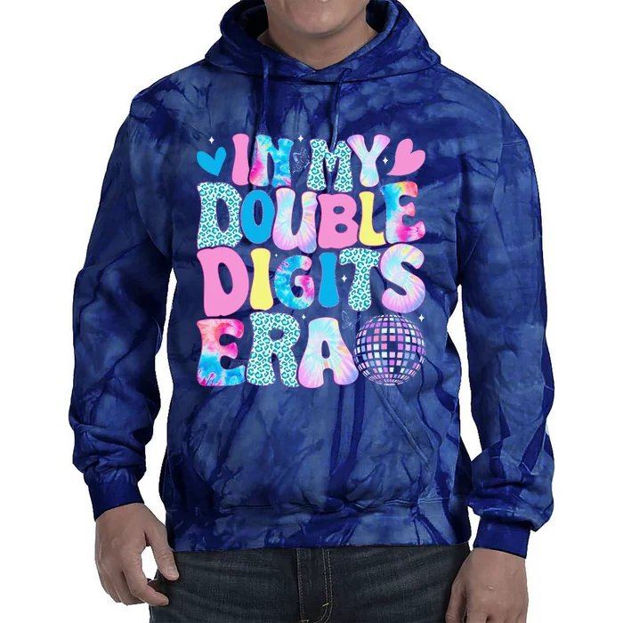 In My Double Digits Era Retro 10 Year Old 10th Birthday Girl Tie Dye Hoodie