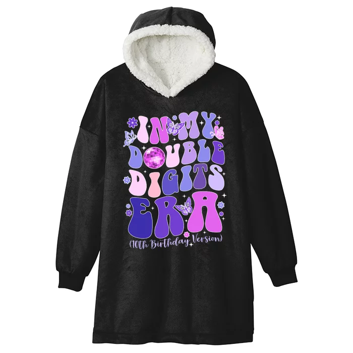 In My Double Digits Era Girls 10th Birthday Hooded Wearable Blanket