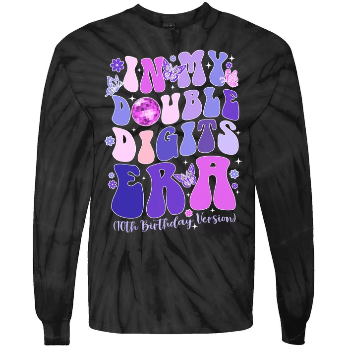 In My Double Digits Era Girls 10th Birthday Tie-Dye Long Sleeve Shirt