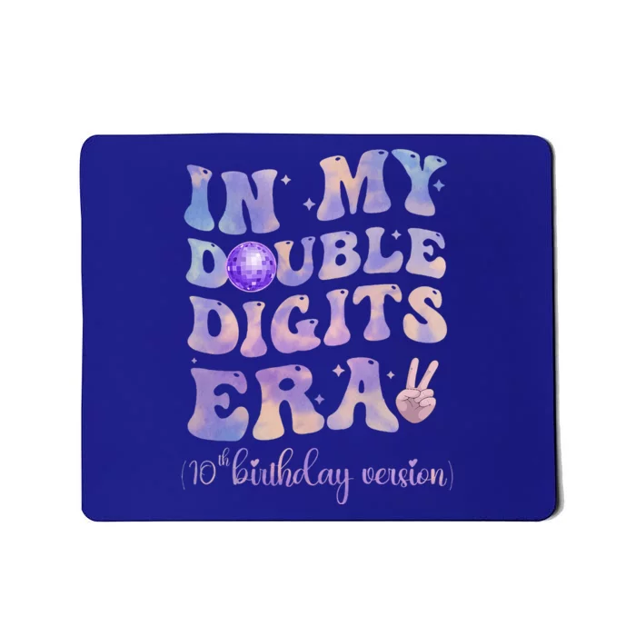 In My Double Digits Era 10th Birthday Version Groovy Retro Mousepad