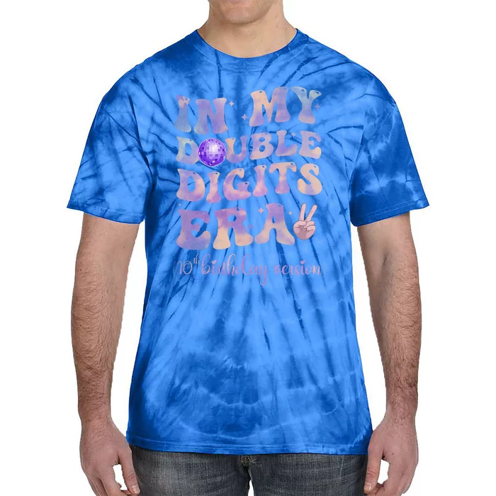 In My Double Digits Era 10th Birthday Version Groovy Retro Tie-Dye T-Shirt