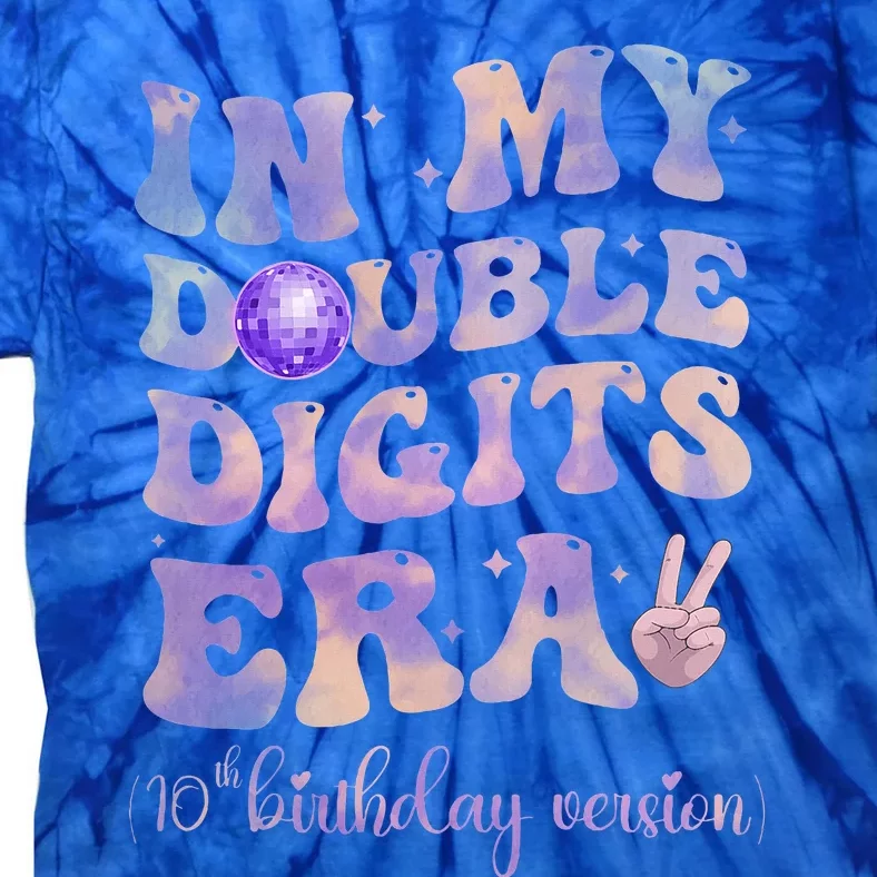 In My Double Digits Era 10th Birthday Version Groovy Retro Tie-Dye T-Shirt