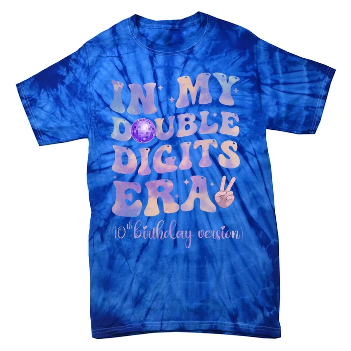 In My Double Digits Era 10th Birthday Version Groovy Retro Tie-Dye T-Shirt