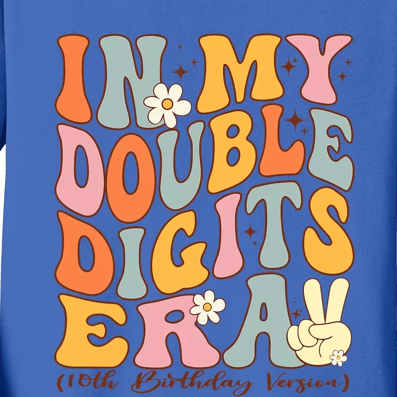 In My Double Digits Era 10th Birthday Kids Long Sleeve Shirt