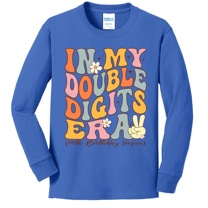 In My Double Digits Era 10th Birthday Kids Long Sleeve Shirt