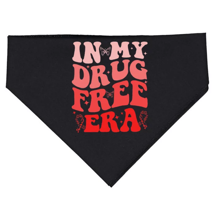 In My Drugs Free Era Funny Red Ribbon Week Awareness USA-Made Doggie Bandana