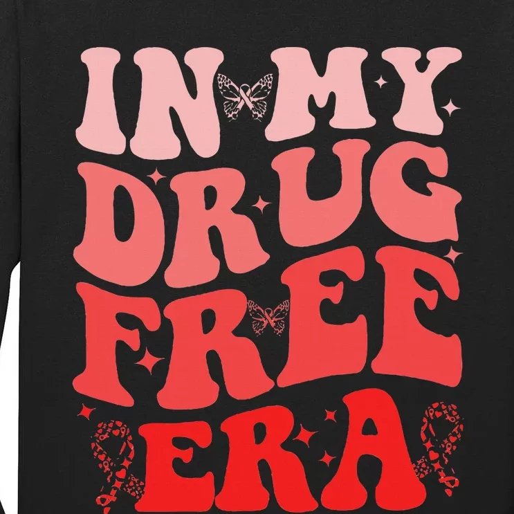 In My Drugs Free Era Funny Red Ribbon Week Awareness Tall Long Sleeve T-Shirt