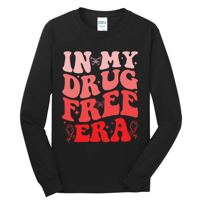 In My Drugs Free Era Funny Red Ribbon Week Awareness Tall Long Sleeve T-Shirt