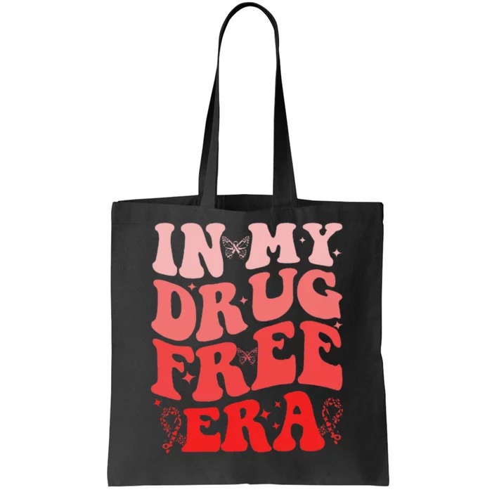 In My Drugs Free Era Funny Red Ribbon Week Awareness Tote Bag