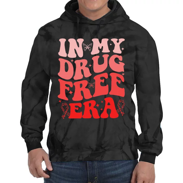 In My Drugs Free Era Funny Red Ribbon Week Awareness Tie Dye Hoodie