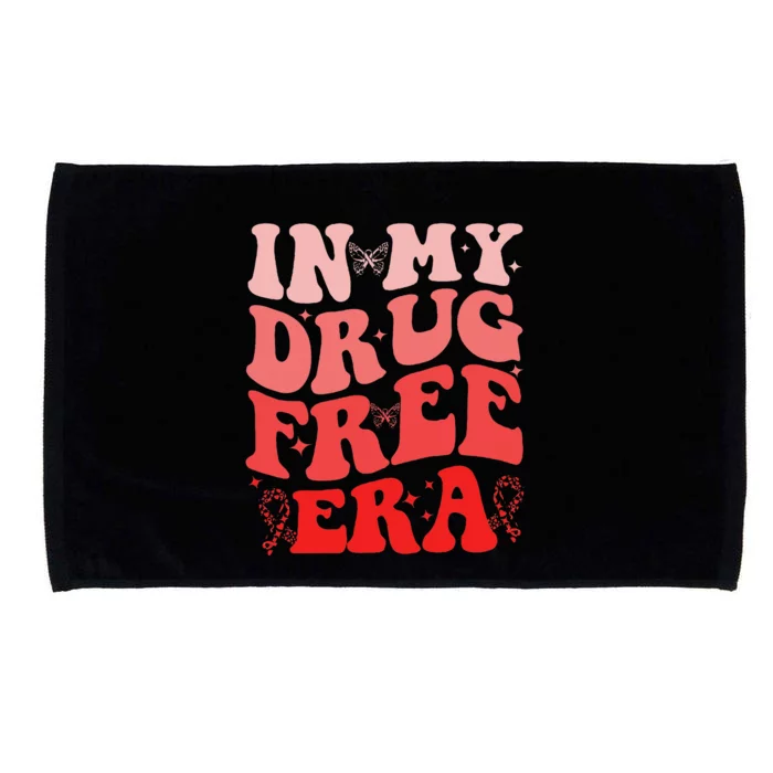 In My Drugs Free Era Funny Red Ribbon Week Awareness Microfiber Hand Towel