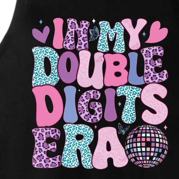 In My Double Digits Era Retro 10 Year Old 10th Birthday Girl Ladies Tri-Blend Wicking Tank