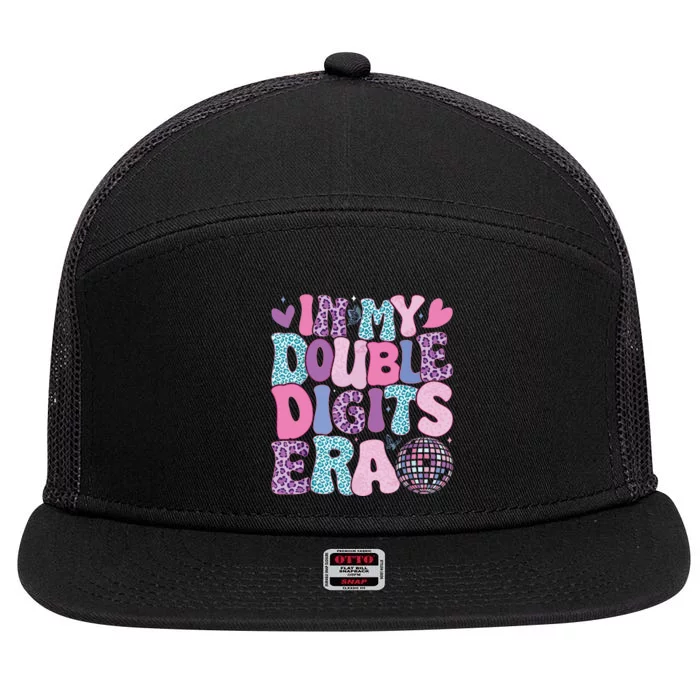 In My Double Digits Era Retro 10 Year Old 10th Birthday Girl 7 Panel Mesh Trucker Snapback Hat