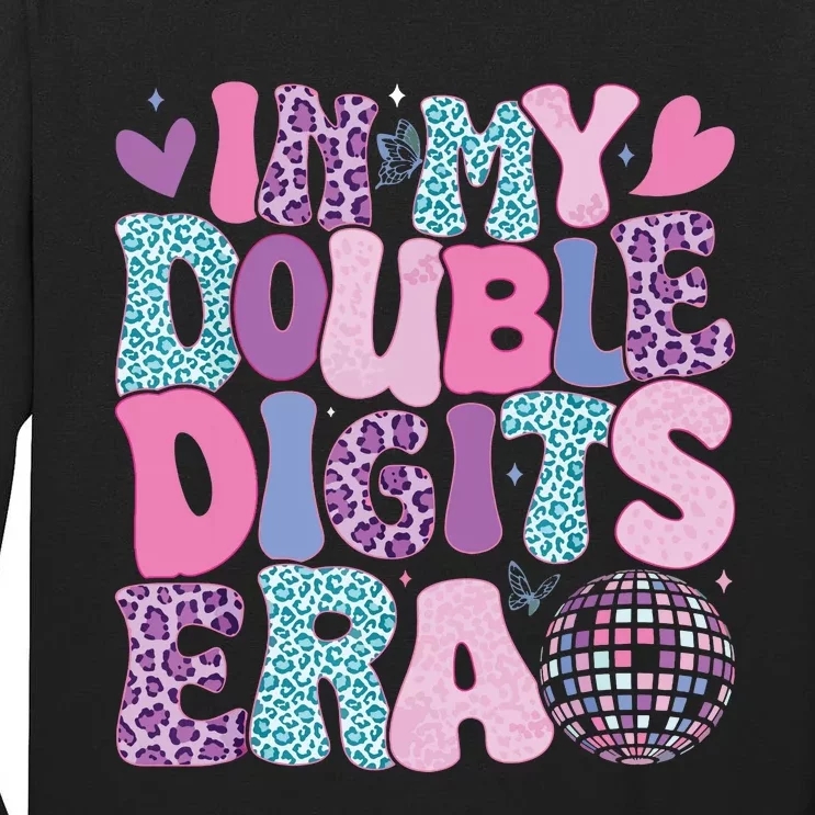 In My Double Digits Era Retro 10 Year Old 10th Birthday Girl Tall Long Sleeve T-Shirt