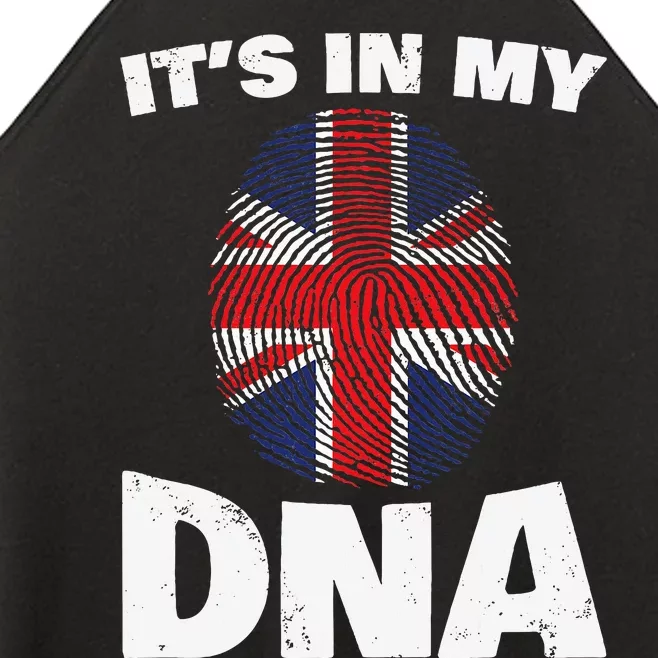 It's My DNA UK Union Jack United Kingdom England Women’s Perfect Tri Rocker Tank