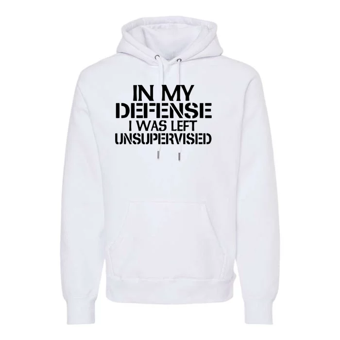 In My Defense I Was Left Unsupervised Costune For Fun Time Premium Hoodie