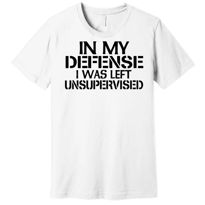 In My Defense I Was Left Unsupervised Costune For Fun Time Premium T-Shirt