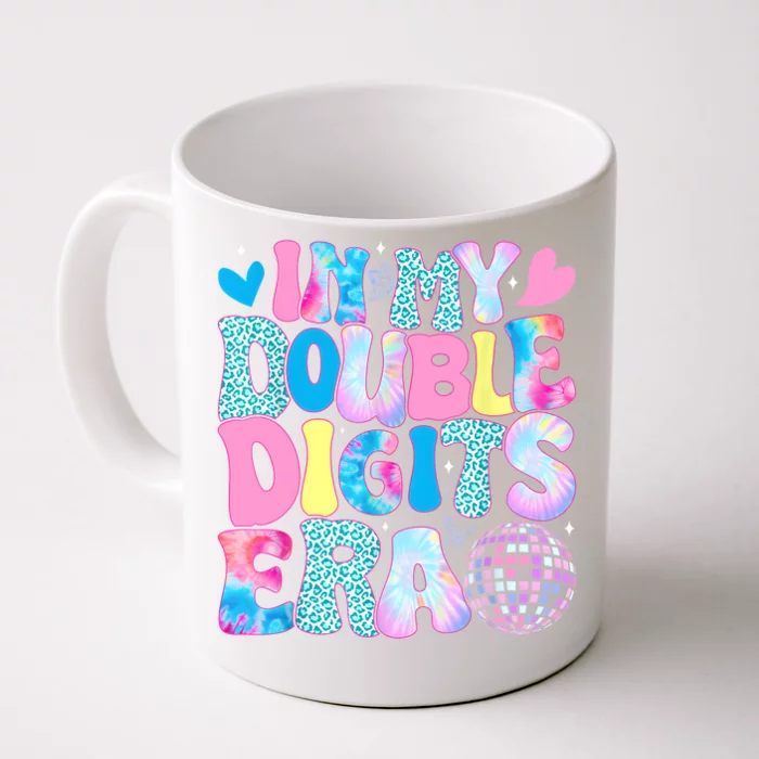 In My Double Digits Era Retro 10 Year Old 10th Birthday Girl Front & Back Coffee Mug