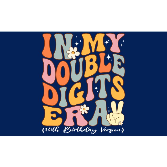 In My Double Digits Era 10th Birthday Groovy Retro Girl Boy Bumper Sticker