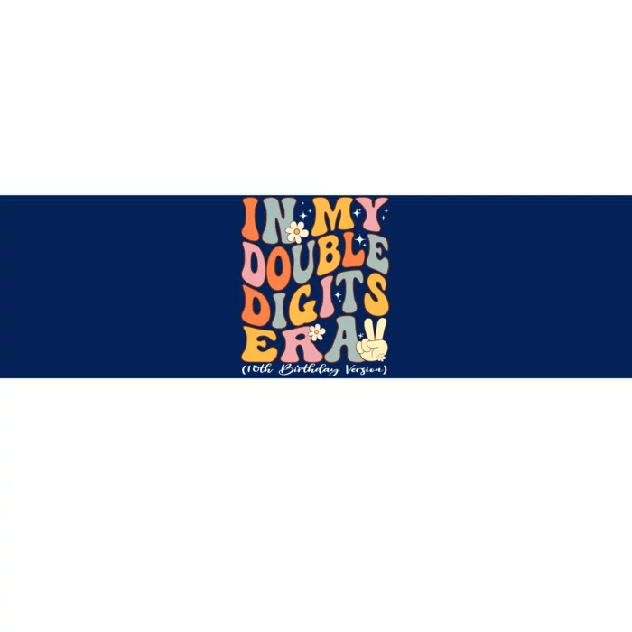 In My Double Digits Era 10th Birthday Groovy Retro Girl Boy Bumper Sticker