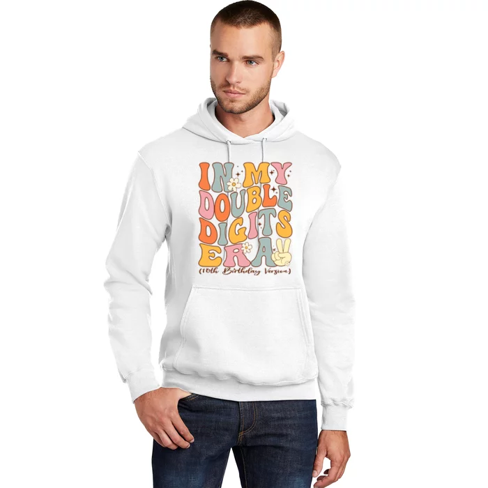 In My Double Digits Era 10th Birthday Groovy Retro Girl Boy Hoodie