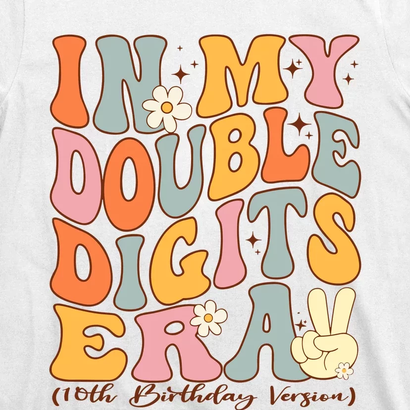 In My Double Digits Era 10th Birthday Groovy Retro Girl Boy T-Shirt