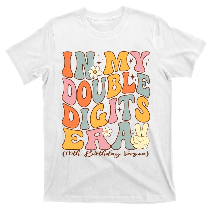 In My Double Digits Era 10th Birthday Groovy Retro Girl Boy T-Shirt