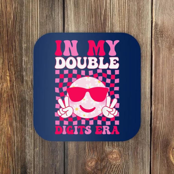 In My Double Digits Era Smile 10 Year Old 10th Birthday Girl Coaster