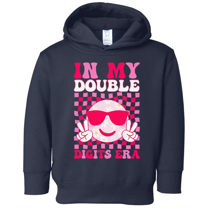 In My Double Digits Era Smile 10 Year Old 10th Birthday Girl Toddler Hoodie