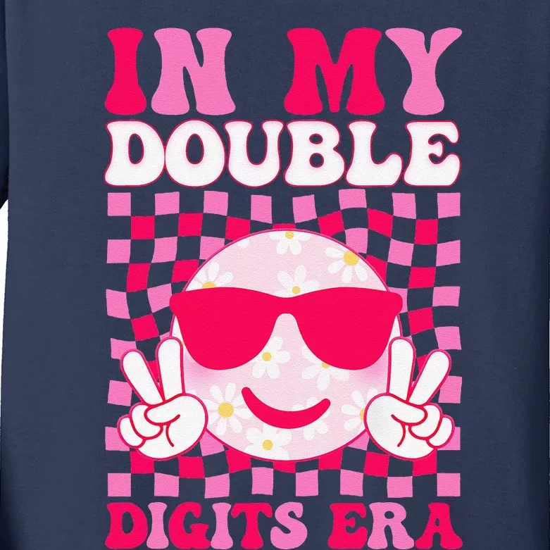 In My Double Digits Era Smile 10 Year Old 10th Birthday Girl Kids Long Sleeve Shirt