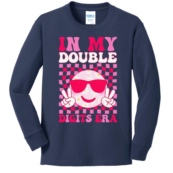 In My Double Digits Era Smile 10 Year Old 10th Birthday Girl Kids Long Sleeve Shirt