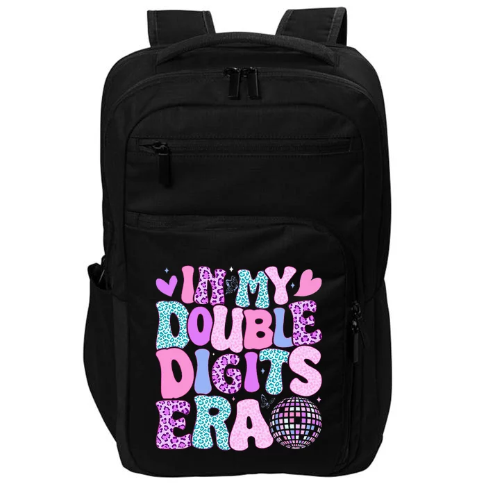 In My Double Digits Era Retro 10 Year Old 10th Birthday Impact Tech Backpack