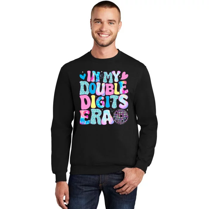 In My Double Digits Era Retro 10 Year Old 10th Birthday Girl Tall Sweatshirt