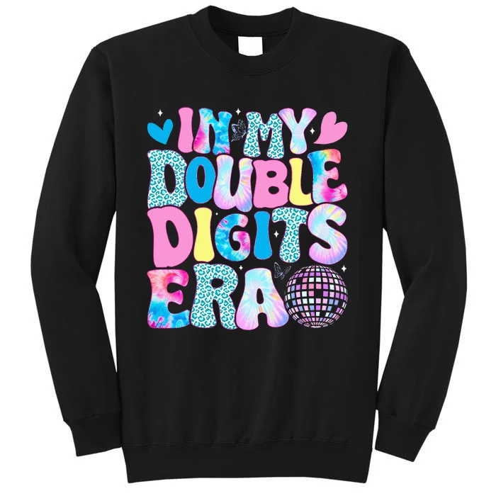 In My Double Digits Era Retro 10 Year Old 10th Birthday Girl Tall Sweatshirt