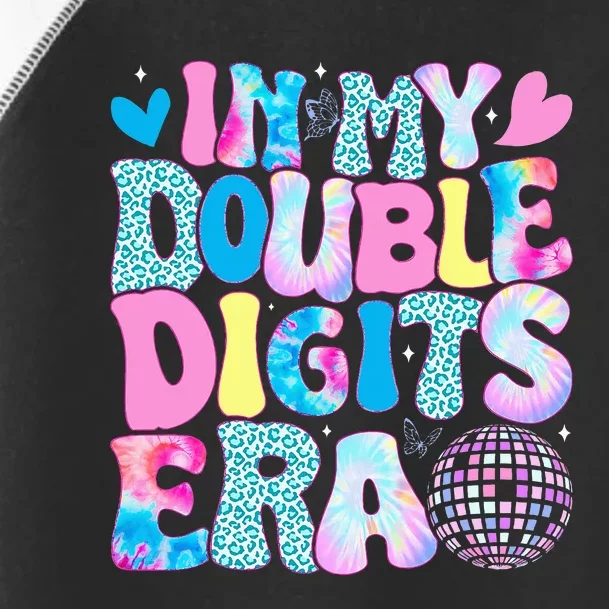 In My Double Digits Era Retro 10 Year Old 10th Birthday Girl Toddler Fine Jersey T-Shirt